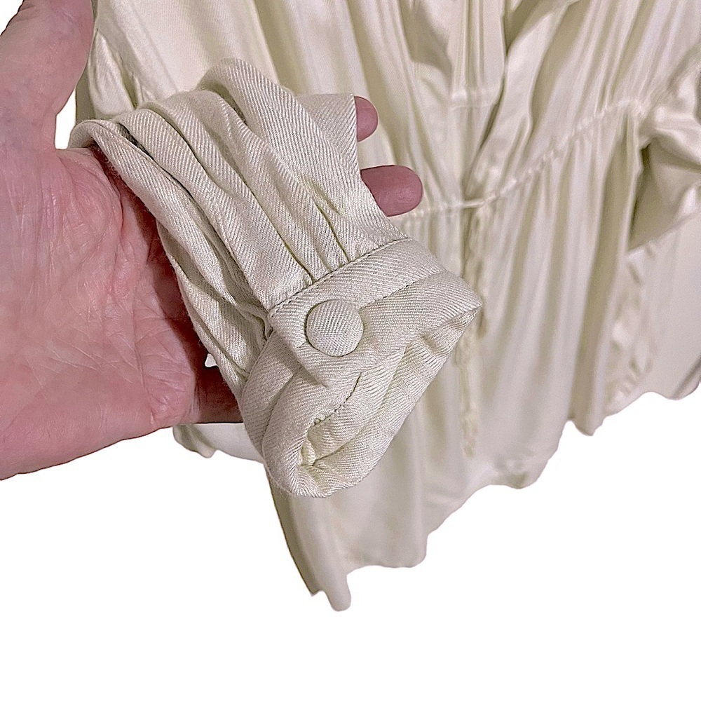 Iro Beige Long Sleeve Drawstring Split Neck Blous… - image 8